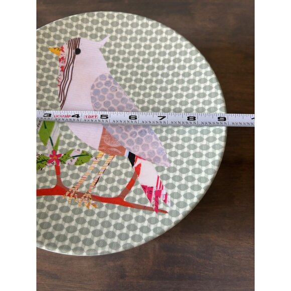 Set of 8 West Elm Melamine Bird Dessert Lunch Salad Plates 9" - Picture 8 of 8